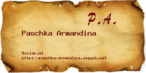 Paschka Armandina névjegykártya